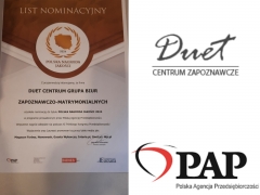 Nominacja dla Duet Centrum - Polska Nagroda Jakości